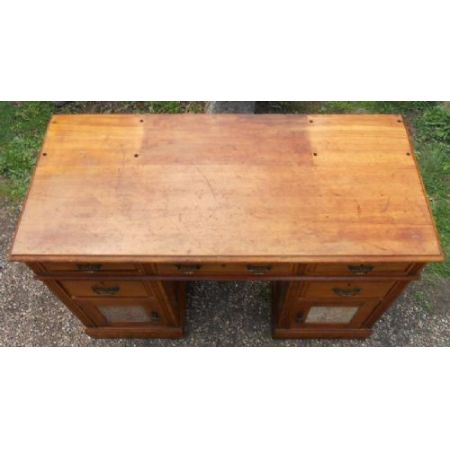 Edwardianischer antiker Nussbaum Schreibtisch englisch ca 1900