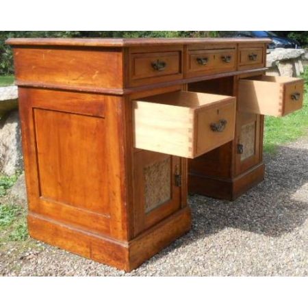 Edwardianischer antiker Nussbaum Schreibtisch englisch ca 1900