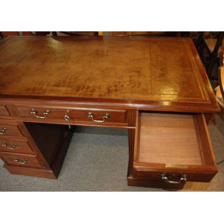 Englischer Mahagoni Massivholz Schreibtisch antik 19 Jh