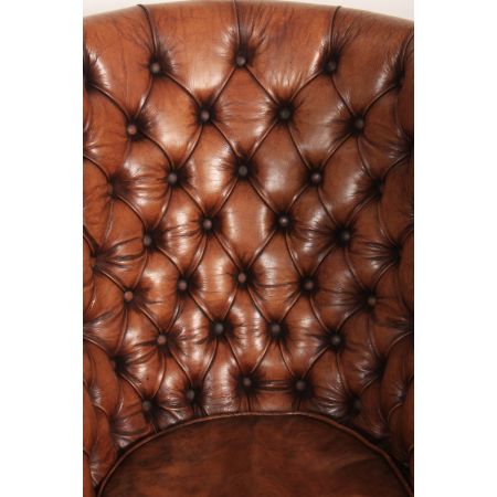 Antiker englischer Echtleder Sessel Chesterfield Porters 1920