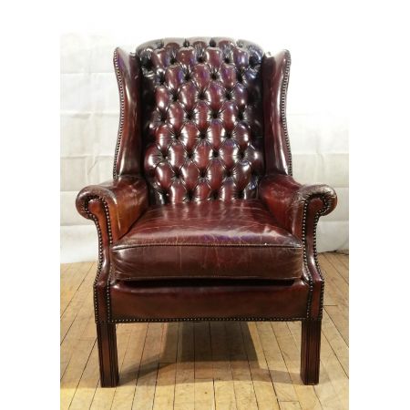 Antike englische Ledersessel Echtleder Chesterfield Sessel 2 Stk. ca 1940