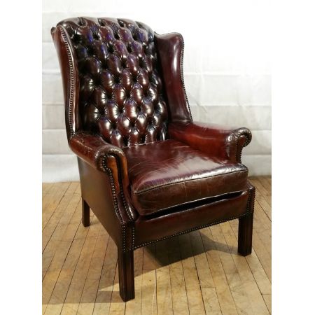 Antike englische Ledersessel Echtleder Chesterfield Sessel 2 Stk. ca 1940