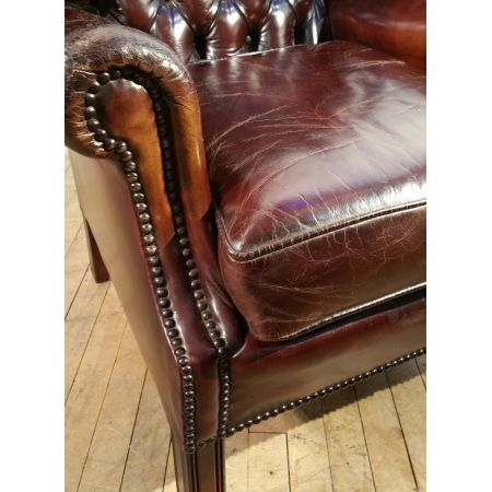 Antike englische Ledersessel Echtleder Chesterfield Sessel 2 Stk. ca 1940