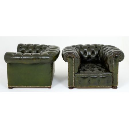 Antike Echtleder Sessel Chesterfield Sessel Leder englisch ca 1920