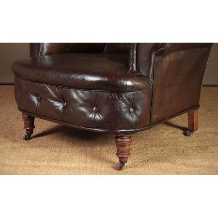 Antike Echtleder Sessel Ledersessel englisch ca1900