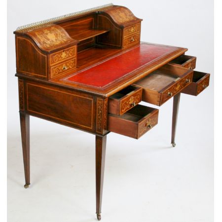 Edwardianischer Mahagoni Schreibtisch Massivholz antik ca 1890