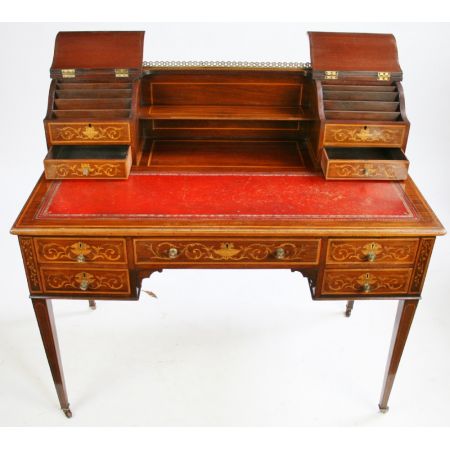 Edwardianischer Mahagoni Schreibtisch Massivholz antik ca 1890