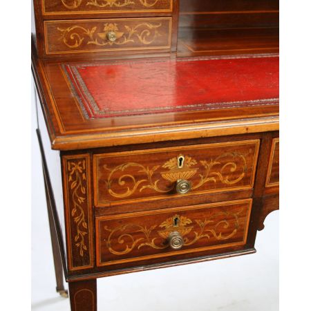 Edwardianischer Mahagoni Schreibtisch Massivholz antik ca 1890