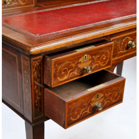 Edwardianischer Mahagoni Schreibtisch Massivholz antik ca 1890