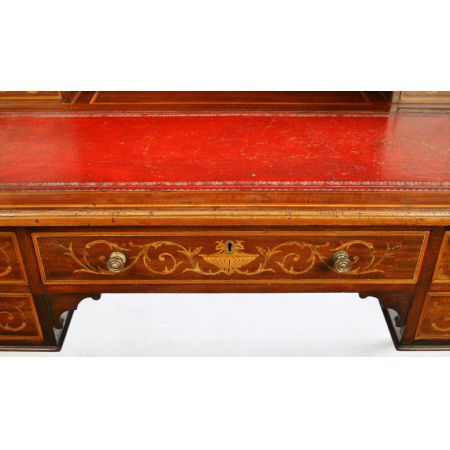 Edwardianischer Mahagoni Schreibtisch Massivholz antik ca 1890