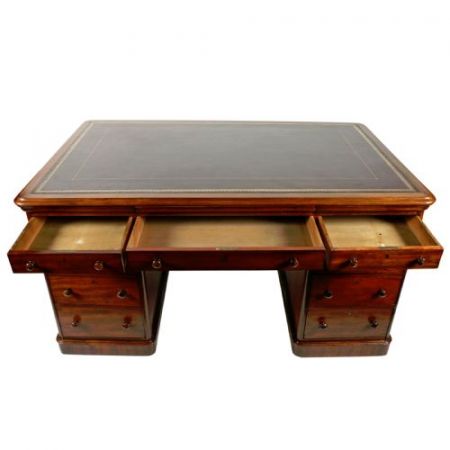 Viktorianischer Mahagoni Partner Schreibtisch englisch antik ca 1870