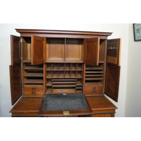 Arts and Crafts Schreibtisch Eiche Schrank Massivholz antik ca 1890