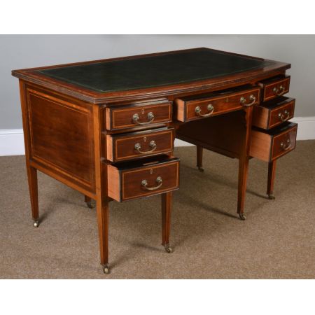 Edwardianischer Mahagoni Schreibtisch Massivholz antik ca 1910