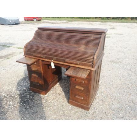 Edwardianischer britischer Sekretär Eiche Rolltop Desk antik ca 1910