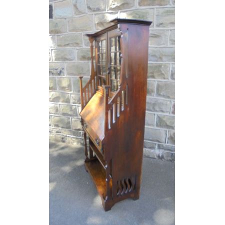 Arts & crafts Antiker Englischer Eichen Sekretär mir Bücherregalaufsatz ca. 1890