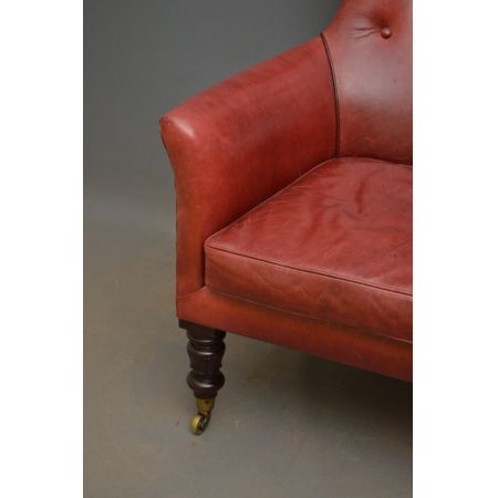 Viktorianischer Antiker Englischer Bibliotheken Sessel ca. 1850