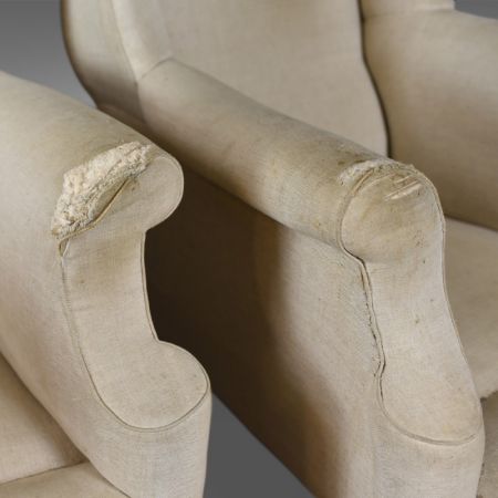 Englisches Viktorianisches Antikes Paar Sessel ca. 1890