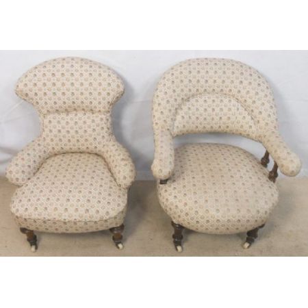 Antike Viktorianische Englische gepolsterte Stühle ca. 1860