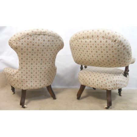 Antike Viktorianische Englische gepolsterte Stühle ca. 1860