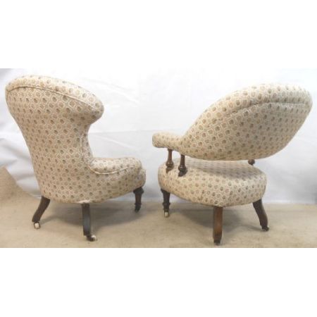 Antike Viktorianische Englische gepolsterte Stühle ca. 1860