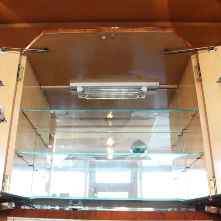Art deco Antiker Englischer verglaster Cocktailschrank ca. 1930