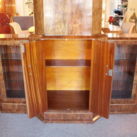 Art deco Antiker Englischer verglaster Cocktailschrank ca. 1930