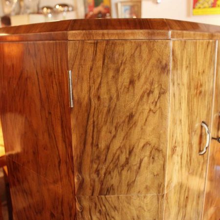 Art deco Antiker Englischer verglaster Cocktailschrank ca. 1930