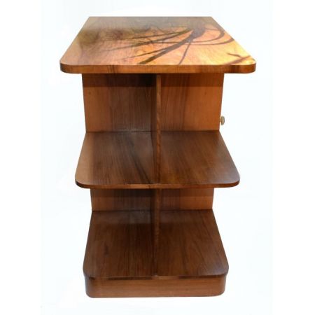 Englischer Antiker Art Deco Nussbaum Bücherregal Tisch ca. 1930