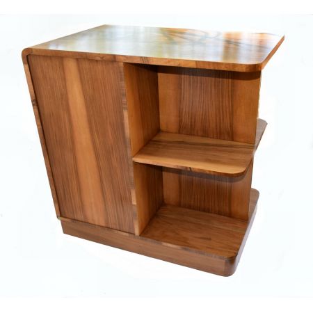 Englischer Antiker Art Deco Nussbaum Bücherregal Tisch ca. 1930