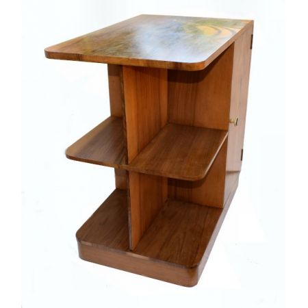 Englischer Antiker Art Deco Nussbaum Bücherregal Tisch ca. 1930