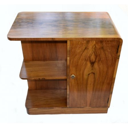 Englischer Antiker Art Deco Nussbaum Bücherregal Tisch ca. 1930