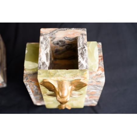 Art Deco Antike Englische dreiteilige Ormolu Elefanten Uhr ca. 1920