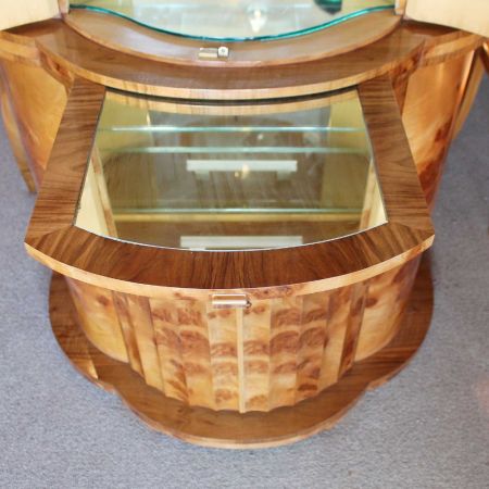 Antikes Art Deco Cocktail Cabinet Nussbaum englisch Epstein ca 1930