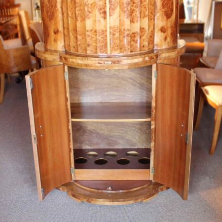 Antikes Art Deco Cocktail Cabinet Nussbaum englisch Epstein ca 1930