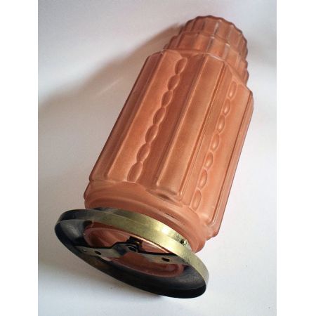 Antike Art Deco Deckenlampe Glas "Wolkenkratzer" ca 1930