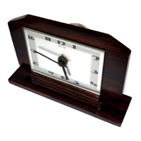 Antike Art Deco Makassar Ebenholz Kaminuhr 1930