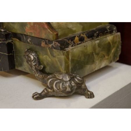 Französische Art Deco Kaminuhr Onyx antik 1920-30