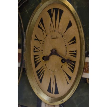 Französische Art Deco Kaminuhr Onyx antik 1920-30