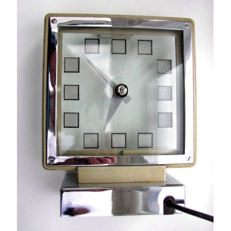 Englisch antike Art Deco Tischuhr Chrom ca 1930