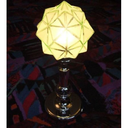 Art Deco Glas Chrom Tischlampe antik ca 1930