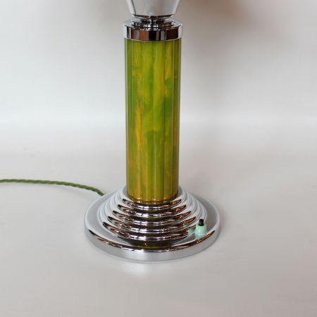 Antike Art Deco Tischlampe Chrom Bakelit englisch ca 1930