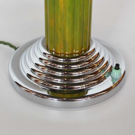 Antike Art Deco Tischlampe Chrom Bakelit englisch ca 1930