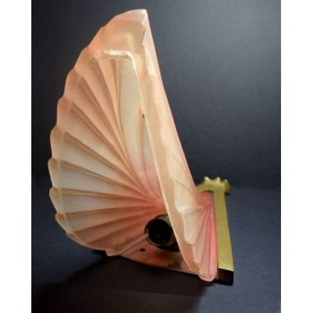 Antike Art Deco Wandlampen Bronze Glas ca 1930