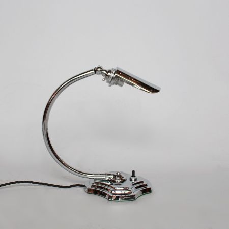 Antike Art Deco Chrom Schreibtischlampe englisch ca 1930