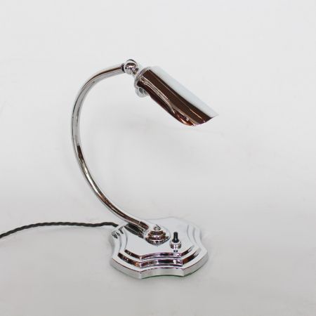 Antike Art Deco Chrom Schreibtischlampe englisch ca 1930