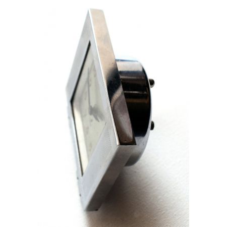 Französische antike Art Deco Uhr Wecker Chrom ca 1930