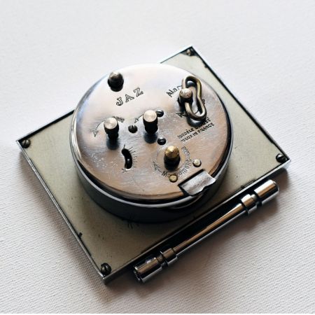 Französische antike Art Deco Uhr Wecker Chrom ca 1930
