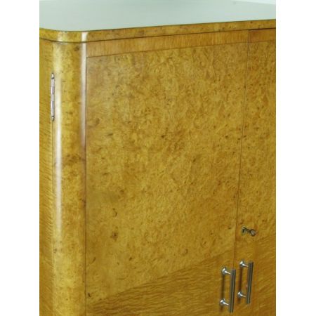 Antiker englischer Art Deco Ahorn Kleiderschrank ca 1930