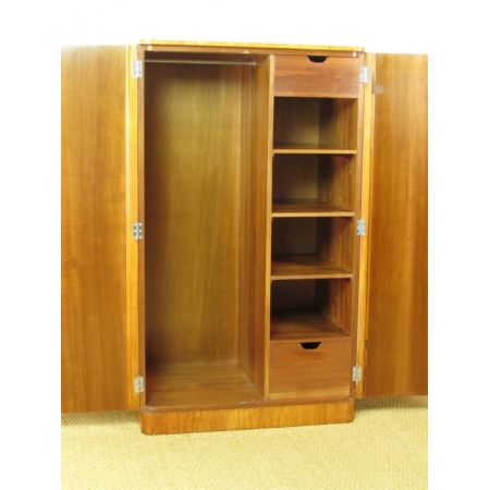 Antiker englischer Art Deco Ahorn Kleiderschrank ca 1930