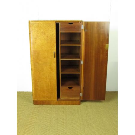 Antiker englischer Art Deco Ahorn Kleiderschrank ca 1930